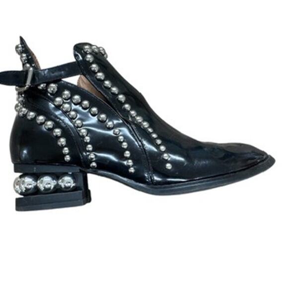 "JEFFREY CAMPBELL"Rylance-MB Women,s Black Silver Studded Leather Booties,Sz 9 - Picture 9 of 15
